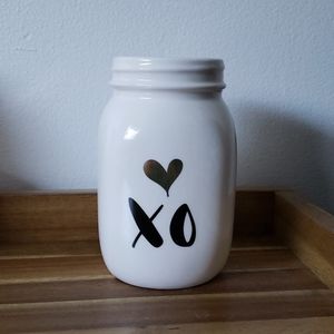 New XO Large Mason Jar/Vase